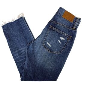 Madewell The Perfect Summer Jean Women's Size 24‎ Distressed High Rise Raw Hem